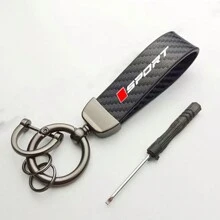 1 pièce porte-clés de voiture, porte-clés couleur fibre de carbone, boucle mode, anneau porte-clés de voiture pour Toyota, Mitsubishi, MG - couleur de la fibre de carbone - Voir 5