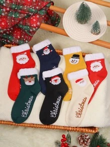 10 Pares De Calcetines Navideños De Dibujos Animados Para Mujer, Calcetines de navidad de dibujos animados, Calcetín de Navidad, - Multicolor - Ver 11