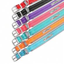 Vòng cổ chó bằng nylon mềm phản quang, vòng cổ tùy chỉnh cho thú cưng, có thể điều chỉnh và chống thất lạc. - Nhiều màu - Xem 6