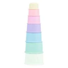 可爱的彩色图案与投影功能儿童堆叠杯、有趣的沐浴玩具、沙滩玩具、开发活动彩色彩虹堆叠杯、早教拼图组装玩具套装、嵌套玩具杯套装、注意力广度、形状识别、手眼协调与社交技能教育玩具套装、堆叠杯以及男孩和女孩的圣诞礼物 - 彩色 - 查看 13