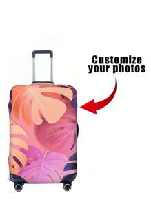 定制照片行李箱套和标签、个性化宠物照片徽标行李箱套、定制行李箱包装行李箱保护套、蜜月礼物 - 彩色 - 查看 2