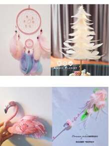 100 件天然鹅毛礼物装饰节日装饰派对装饰 7-12 厘米小飘羽粉红天鹅羽毛用于工艺婚礼珠宝装饰羽毛 - 彩色 - 查看 6