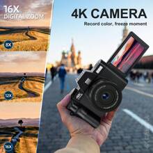 Máy ảnh kỹ thuật số NBD dành cho nhiếp ảnh, máy quay video/vlog 48MP & 4K có WiFi, máy ảnh du lịch tự động lấy nét 60FPS (màu đen) - màu đen - Xem 2