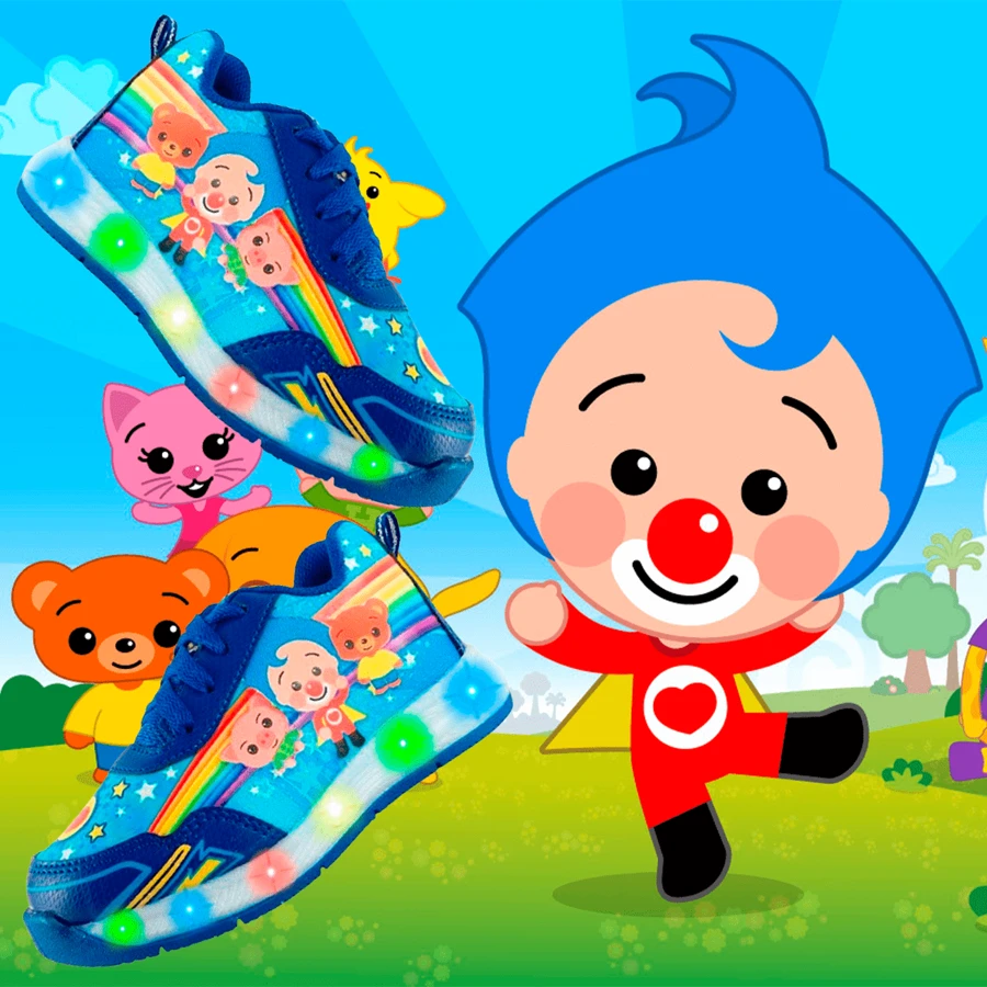 Sports Tennis Shoes For Kids Clown Plin Plin With Colored LED Lights 805-AR - 藍色 - 查看 1