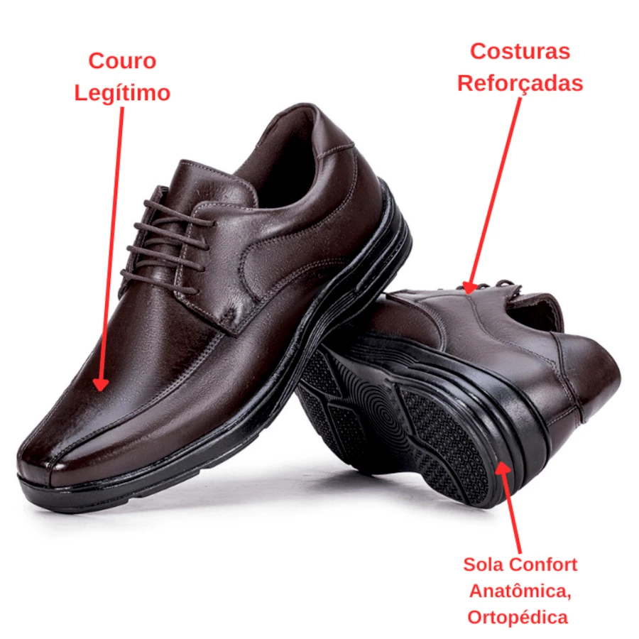 Yakov Leather Men's Orthopedic Dress Shoe Softness - Coffee Brown - View 1
