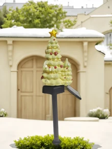 Đèn đường cây thông Noel năng lượng mặt trời, thích hợp để trang trí Giáng sinh, đường đi ngoài trời, sân trong, sân thượng và bãi cỏ - Đèn năng lượng mặt trời hình người tuyết giáng sinh - Xem 8