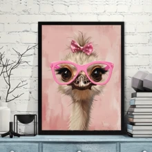 1 Bức Tranh Canvas Đà Điểu Có Kính, Trang Trí Tường Trừu Tượng Hiện Đại, Thích Hợp Cho Quán Cà Phê, Văn Phòng, Phòng Ngủ - Áp Phích In Canvas Không Khung - Nhiều màu - Xem 5