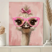 1 Bức Tranh Canvas Đà Điểu Có Kính, Trang Trí Tường Trừu Tượng Hiện Đại, Thích Hợp Cho Quán Cà Phê, Văn Phòng, Phòng Ngủ - Áp Phích In Canvas Không Khung - Nhiều màu - Xem 3