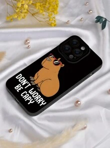 1 件豚鼠口号 2D 图形流行创意时尚豚鼠口号图案礼物送给朋友、家人、情侣、自己。黑色哑光软壳全身保护，防尘，防水，兼容 Apple， - 黑色 - 查看 5