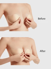 4 Pairs Invisible Bras Sexy Front Closure Sticky Women's Bra Nipple Cover Sticker Push Up Bra Self-Adhesive Silicone Seamless Backless Strapless Bra