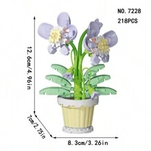 1 pieza Maceta miniatura de plástico con bloques de construcción intercambiables de flores, juguete creativo de flores eternas de bloques de construcción DIY, decoración de escritorio mini, incluye 12 estilos como girasol y rosa, adecuado para decorar el hogar, fiestas, oficina y otros lugares. Excelente regalo de Navidad/Halloween/Año Nuevo/Día de San Valentín/Cumpleaños para amigos y niños - Multicolor - Ver 17