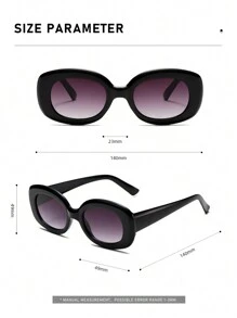 1 Cặp Kính thời trang trang trí màu đen viền bầu dục nhỏ cho nữ, thích hợp sử dụng hàng ngày, trang phục cơ bản hợp thời trang thu đông cho nữ, quần áo công sở, quà tặng thường ngày Y2k - Nhiều màu - Xem 8