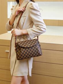 Túi xách tay nữ hàng hiệu cao cấp mới về, Túi đeo vai thời trang có sức chứa lớn để đi làm - Cà phê nâu - Xem 1