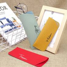 Customized Name Leather Organizer Bag, Eyewear Holder, Pencil Case, Christmas Gift, Farewell Gift, Thanksgiving Gift, Teacher's Day Gift, Customized Gift, Travel Storage