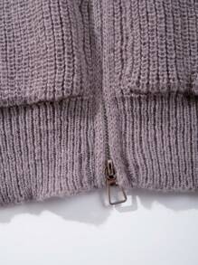 Unisex Loose Casual Sports Style College Crew Neck Zip-Up Hoodie Cardigan Sweater Jacket, Autumn/Winter