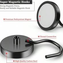 4 paquetes de ganchos magnéticos de uso pesado de 110 lbs de imanes de neodimio súper potentes para colgar, ganchos magnéticos fuertes para cruceros, cortinas, hogar, cocina, trabajo, mejor regalo