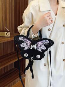 1 件（12.6 英寸 * 7.1 英寸 * 3.1 英寸）时尚女士手提包、单肩包、斜挎包、挎包、PU 皮革、耐刮擦、耐磨、适合购物、约会、聚会、工作通勤、可调节肩带、优雅简约休闲酷黑色手提包 - 黑色 - 查看 4