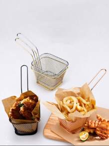 1 件/4 件不锈钢迷你方形炸篮、可重复使用的支架、炸薯条架、炸薯条篮、小吃篮、迷你炸薯条篮、厨房小工具、食品卡车、适用于炸薯条和小吃、美式风格、食品服务设备、鸡翅油炸食品、厨房和餐厅派对烧烤餐具架，非常适合各种家庭聚会、派对和其他场景中的各种油炸产品。 - 彩色 - 查看 2