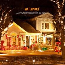 10英尺迷你电池供电仙女灯串，100颗LED鞭炮灯串，防水银线星形萤火虫灯，适用于DIY花环、家居装饰、室内外圣诞装饰，暖白色圣诞装饰品，家居圣诞礼物，圣诞装饰 - 彩色 - 查看 8