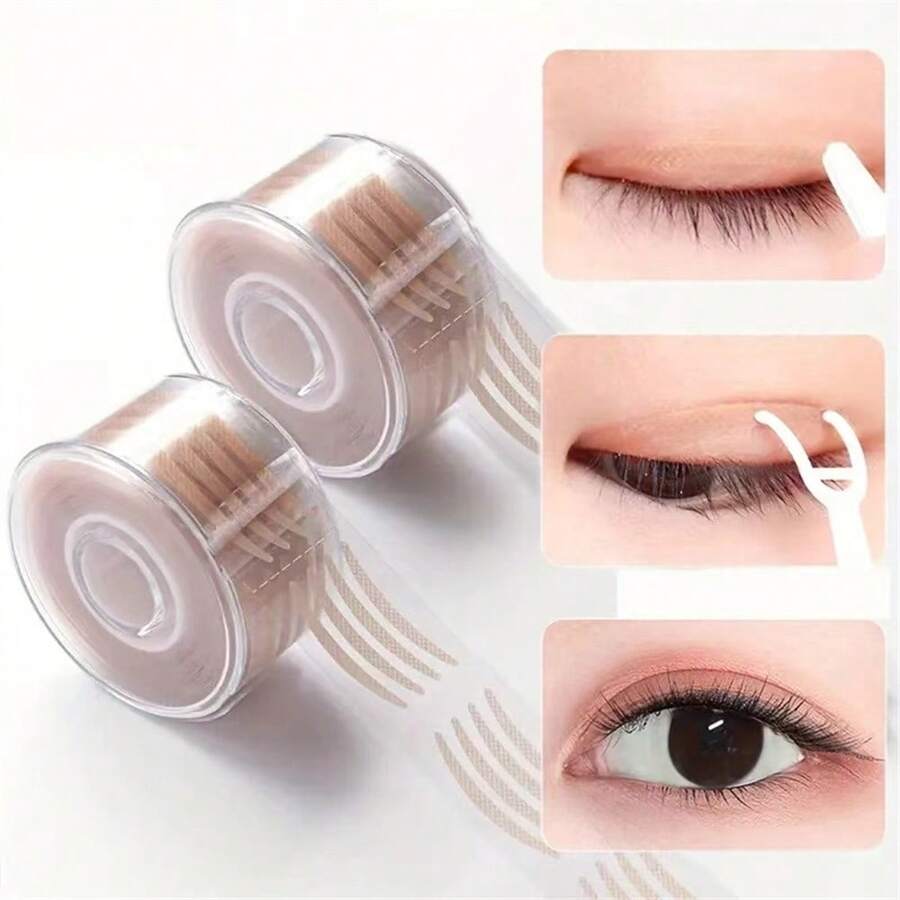 600pcs Super Invisible & Breathable Double Eyelid Tapes, Flesh-Colored Mesh Suitable For Various Eye Shapes, Lace Beauty Eye Stickers, Single Eyelid & Puffy Eye Instant Double Eyelid Maker - Multicolor - View 1
