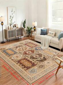 American Retro Light Luxury High-End Carpet Maillard Style Moroccan Bedroom Coffee Table Rug - Lycopodium - View 7