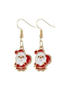 1/12 对圣诞耳环套装女可爱卡通节日吊坠耳环圣诞树圣诞帽鹿铃雪人雪花不锈钢耳针时尚首饰日常节日庆祝 - 彩色 - 查看 14