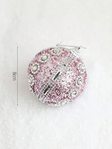 1 件粉色泡沫球圣诞树装饰吊坠圣诞装饰饰品蝴蝶结 DIY 闪光装饰球 - 粉色 - 查看 19