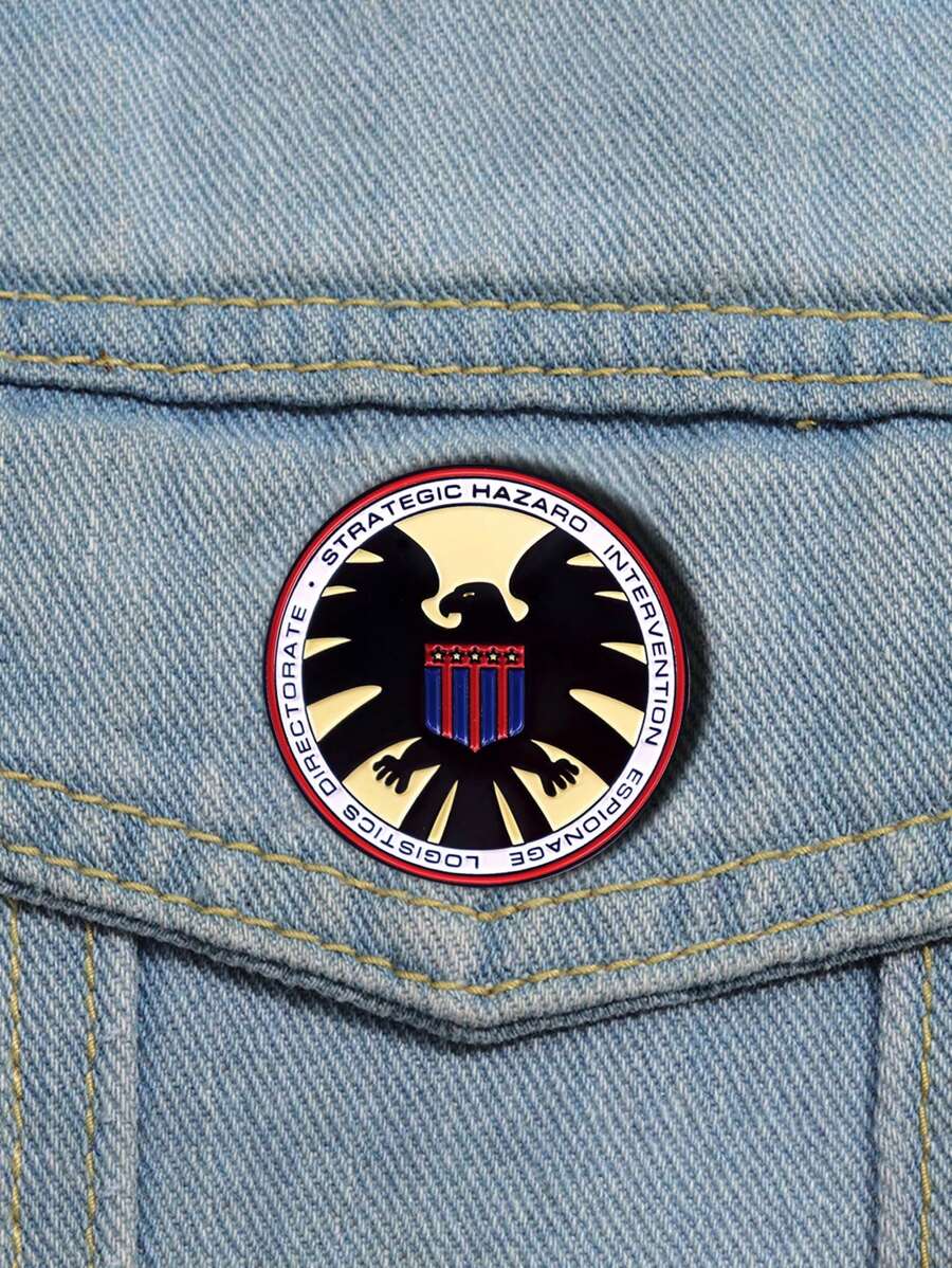 1 chiếc trâm cài áo bằng hợp kim kẽm phong cách đường phố giản dị hình đại bàng Halloween, huy hiệu logo đại bàng của tổ chức S.H.I.E.L.D., quà tặng truyện tranh châu Âu và Mỹ - S.H.I.E.L.D. - Xem 1