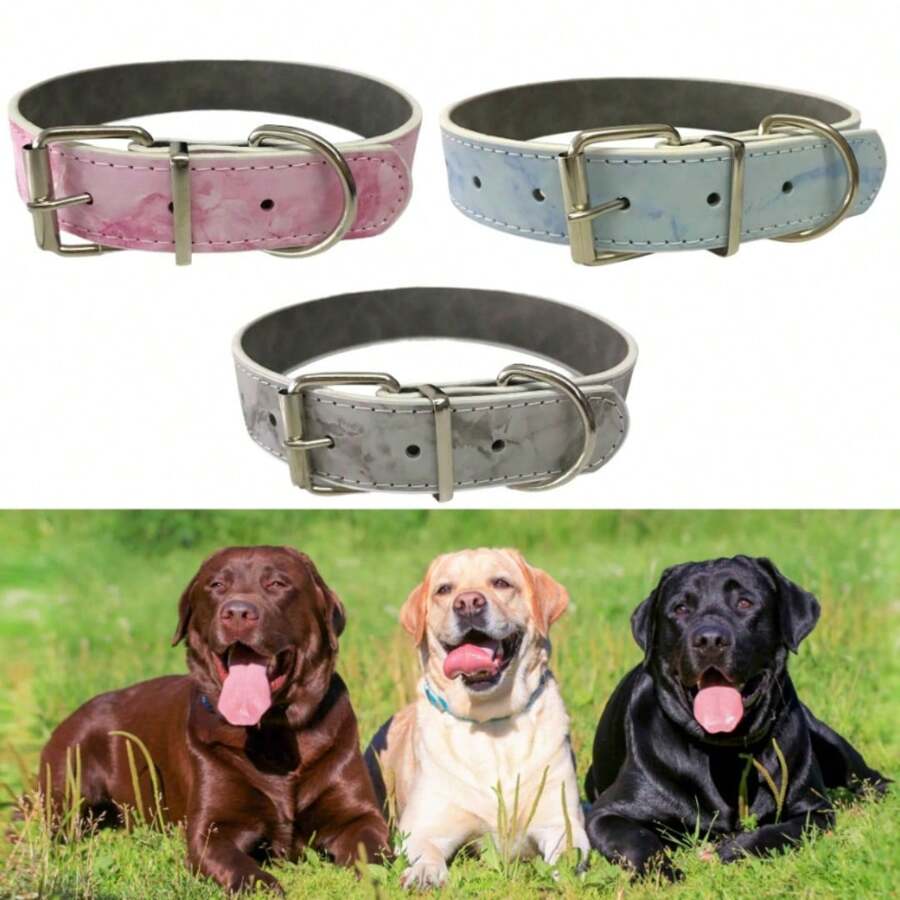 Coleira Ajustável Resistente para Cachorro Grande Médio Porte Confortável Pet Cão LR-0207 - Azul - Visão 1