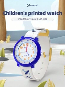 MINGRUI Đồng hồ trẻ em hoạt hình dễ thương có dây đeo in họa tiết, đồng hồ kim chống nước 30M, thích hợp cho bé gái, quà tặng & đồ dùng học tập - Màu be - Xem 1