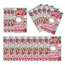 圣诞礼品袋 红色圣诞塑料礼品袋 带手柄 10 件装圣诞零食袋 圣诞包装袋 派对礼品袋 圣诞糖果零食袋 圣诞派对用品 - 彩色 - 查看 5