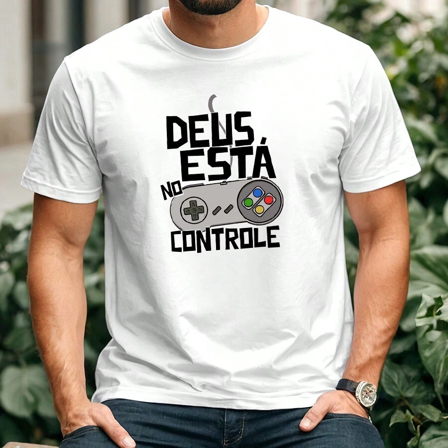 Christian Evangelical T-Shirt God In Control - Unisex - 100% Cotton - 白色 - 查看 1