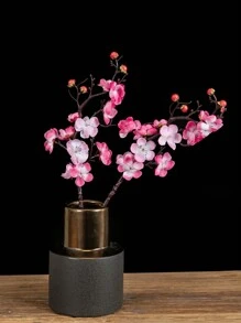 Bộ 3 cành hoa anh đào nhân tạo, cành hoa mận giả, đồ trang trí nhà cửa, hoa cưới, trang trí bàn nhà mùa xuân và mùa hè, trang trí đám cưới, trang trí phòng thẩm mỹ, trang trí nhà cửa - Hồng - Xem 5