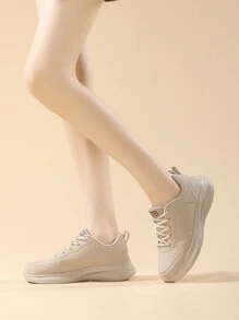 Women's Thick Bottom Sports Shoes, Breathable Mesh Fabric, Comfortable & Lightweight, Thick Sole Elevated, Air Cushion Shock-Absorbing, Anti-Slip, Fashionable Casual Sneakers