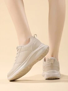 Women's Thick Bottom Sports Shoes, Breathable Mesh Fabric, Comfortable & Lightweight, Thick Sole Elevated, Air Cushion Shock-Absorbing, Anti-Slip, Fashionable Casual Sneakers