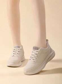 Women's Thick Bottom Sports Shoes, Breathable Mesh Fabric, Comfortable & Lightweight, Thick Sole Elevated, Air Cushion Shock-Absorbing, Anti-Slip, Fashionable Casual Sneakers