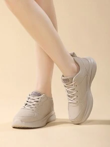 Women's Thick Bottom Sports Shoes, Breathable Mesh Fabric, Comfortable & Lightweight, Thick Sole Elevated, Air Cushion Shock-Absorbing, Anti-Slip, Fashionable Casual Sneakers