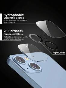 3 件适用于 iPhone 16 15 14 Plus 14 13 Pro Max 12 Mini 11 Pro Max 相机镜头保护盖钢化玻璃 - 無色 - 查看 2