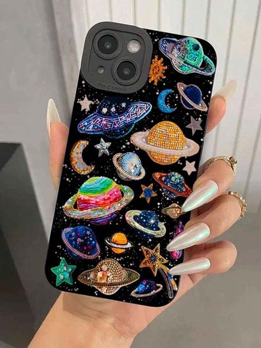 彩色星球印花手机壳兼容 iPhone 16/16 Pro Max、iPhone 15 XR/7/8、iPhone 15 Pro Max、iPhone 12 Pro Max/13 Pro Max/14 Pro Max、iPhone 13/14/11/12P/14P、11P、12P，还兼容三星 Galaxy A12 A14、A23、A33、A72、A52 S22、S23FE、S23 Ultra、S22 Ultra、S24 S24 Ultra 5G、Redmi 11、Redmi Note 12 Redmi 13 Lite、Redmi 手机壳 - 黑色 - 查看 1