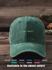 1pc Printed "NOTREALLY" Washed Baseball Cap, Adjustable Outdoor Sun Hat For Spring/Autumn Travel Beach Vacation, Y2K Style For Youth - Baseball Cap - View 12