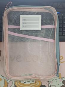 1 Pc Double-Layer Nylon Mesh Document Bag, Subject Bag, Subject Bag, Classification Bag, Student Test Paper Bag, Test Paper Book Storage Bag,Subject Sorting Bags Mesh Yarn File Bags Thickened Papers Books Students Exam Storage Bags - Multicolor - View 10