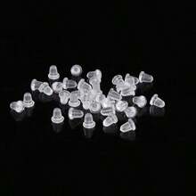 20 piezas/40 piezas/ 60 piezas/100 piezas Respaldo de goma acolchado para aretes caídos, reemplazo de respaldo de silicona para aretes, accesorios de joyería suaves, respaldo de aretes tipo bala para aretes pesados - Multicolor - Ver 13