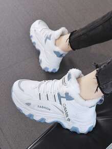 1双女士加厚雪地靴,2025冬季新款学生加厚绒里保暖增高雪地靴,女士多功能时尚平底鞋,平底软橡胶防滑休闲运动鞋,适合日常搭配、休闲、工作、运动、驾驶、购物、户外活动穿着 - 淺藍色 - 查看 3