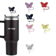 Phích cắm ống hút hình bướm 1 mảnh, thích hợp cho đường kính ống hút 10cm, phích cắm ống hút cốc xe hơi 40oz, nắp ống hút, tấm che bụi, có thể tái sử dụng, chất liệu acrylic - Nhiều màu - Xem 19