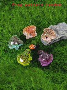 5pcs/10pcs/2pcs/Set Resin 3D Polychrome Frog Garden Decor, DIY Miniature Landscape Accessories, Desktop Decoration, Scene Decoration, Holiday Decoration,Horticultural Ornaments, Room Decoration, Home Decoration, Office Decoration, Theme Party Decoration, Flower Pot Decoration And Gifts,Aquarium Fish Tank Decoration Animals