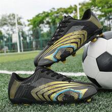 Tacos de fútbol/fútbol para jóvenes con tachuelas y picos largos para deportes al aire libre, talla 32-45 - Negro - Ver 5