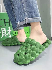 Bubble Slippers, Bubble Skateboard Fun Massage Slippers, Women'S Lychee Anti-Slip Slippers, Anti-Slip SPA Slippers, Soft Pillow Decompression Skateboard, Neutral Style - màu xanh lá - Xem 3