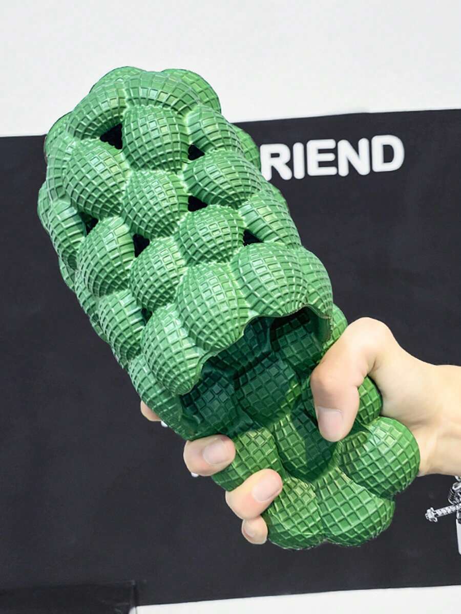 Bubble Slippers, Bubble Skateboard Fun Massage Slippers, Women'S Lychee Anti-Slip Slippers, Anti-Slip SPA Slippers, Soft Pillow Decompression Skateboard, Neutral Style - màu xanh lá - Xem 1