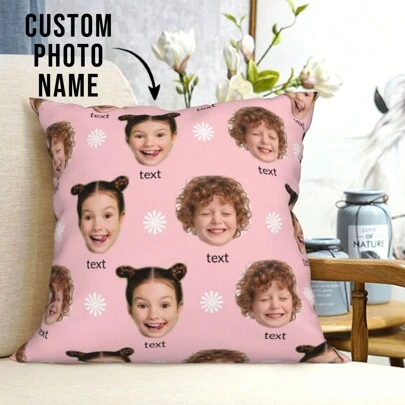 1pc Customized Personalized Photo Name Printed Pillow Case, Custom Face Pillow,Single Sided Print Pillow Cover For Mother's/Father's/Thanksgiving/Teachers' Day, Create Your Own Picture Pillow Case, Great Gift For Family, Friends And Yourself, ,Breathable,Lightweight,Washable,Funny,Cute,Love,Soft,Comfortable,Elegant,Simple,Custom,Personalized,Unique,Ideal Gifts For Him,Ideal Gifts For Her,Him,Her,Boyfriend,Girlfriend,Dad,Mom,Family,Friends,For Anniversaries,For Mother's Day,For Birthdays,For Valentine's Day,For Graduation,For Father's Day,For Weddings,For Housewarming,Sofa,Bed,Car,Tea Room,Bedroom,Bathroom,Living Room,Dining Room