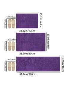 1pc Plain Anti-slip Bath Rug - Purple - View 2